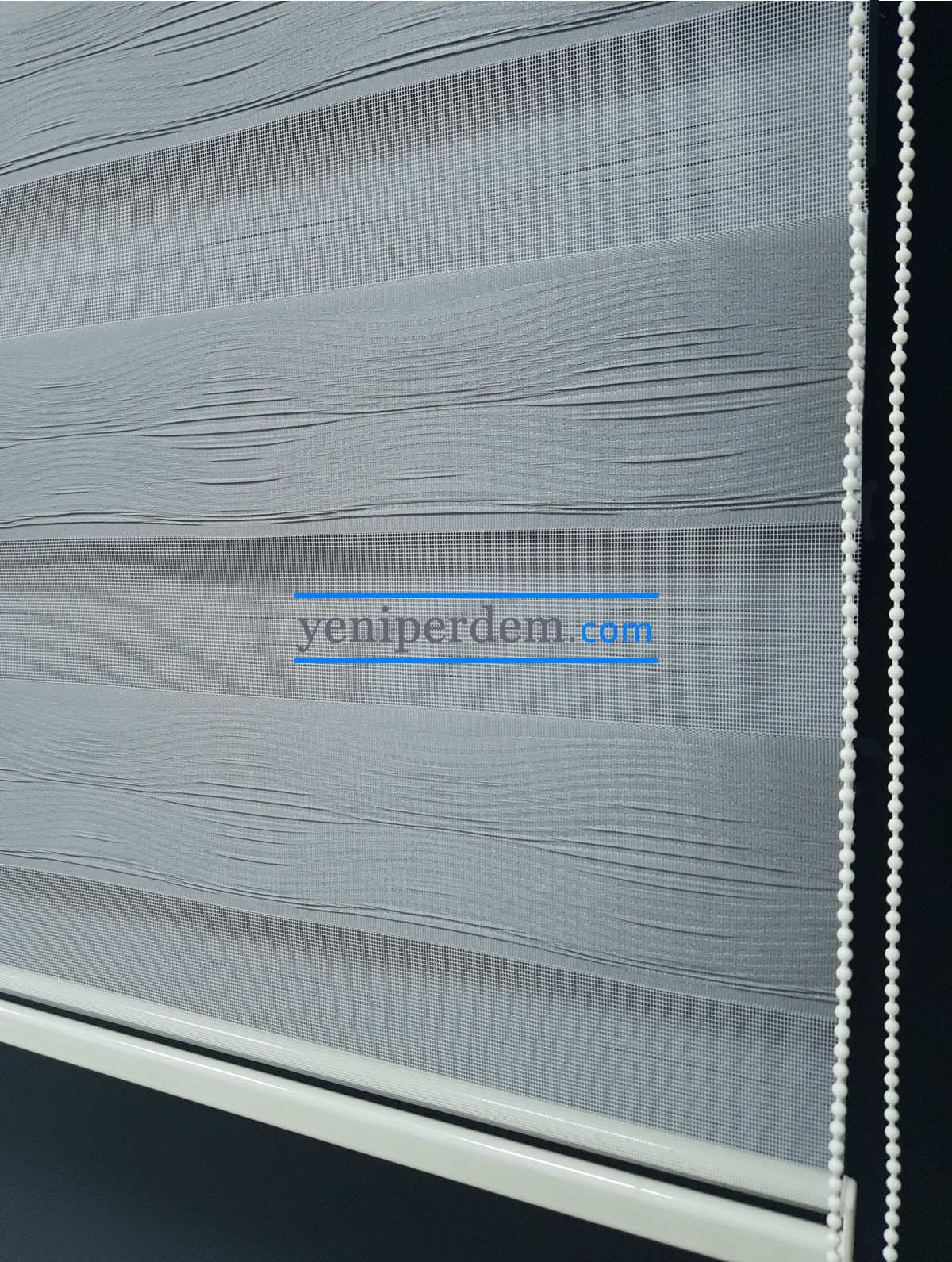 Ağaç kabuğu desenli antrasit zebra perde - Görsel 3